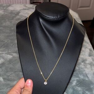 Elegant Gold Necklace with Crystal Pendant